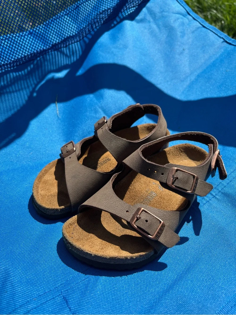 Birkenstock Kids Brown Double Buckle Sandals